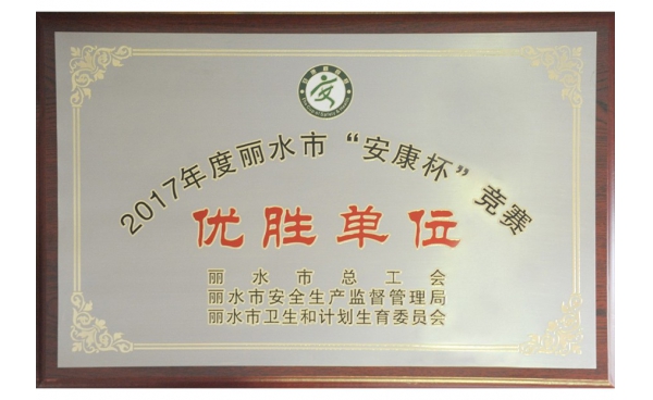 丽水市“安康杯”竞赛优胜单位