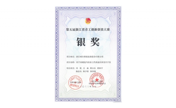 第五届浙江省青工创新创效大赛银奖