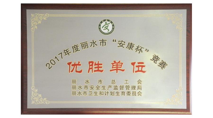 丽水市“安康杯”竞赛优胜单位